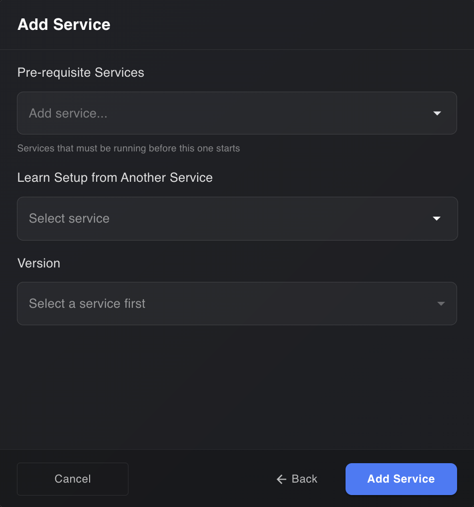 Service creation: prerequisites and context capture