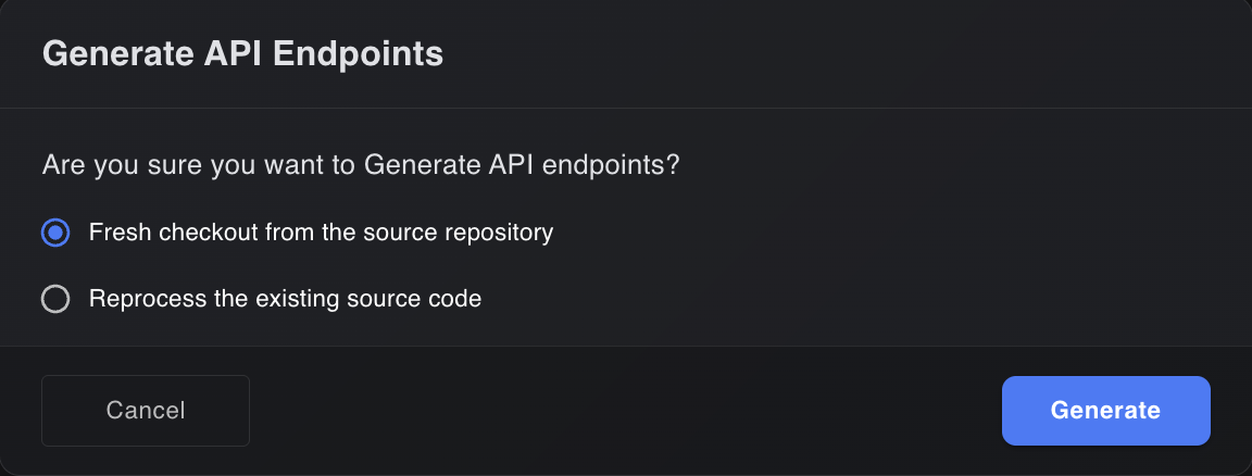 Endpoint reprocess options