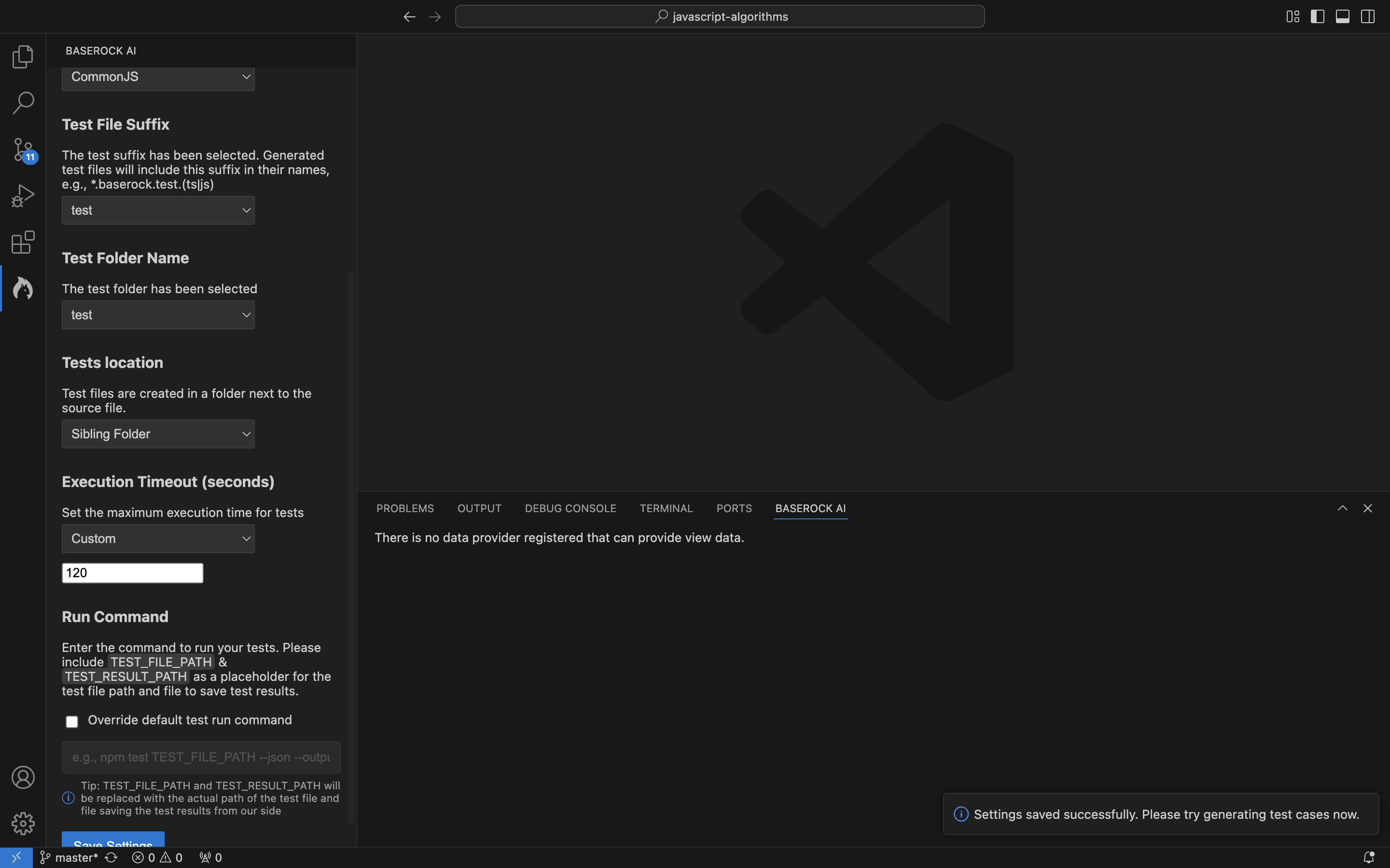 BaseRock Settings Saved